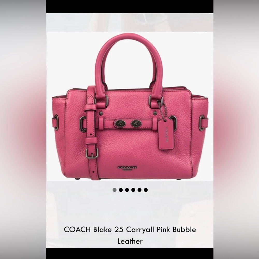 Coach Pink Leather Satchel with Silver Accents